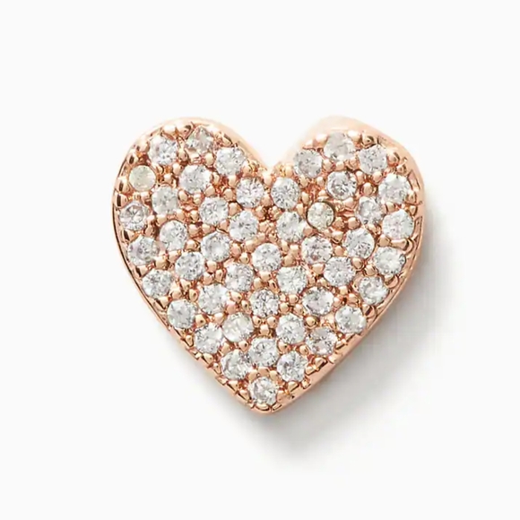 NEW Kate Spade Yours Truly Heart Stud Earrings in Clear/Rose Gold - Picture 5 of 9
